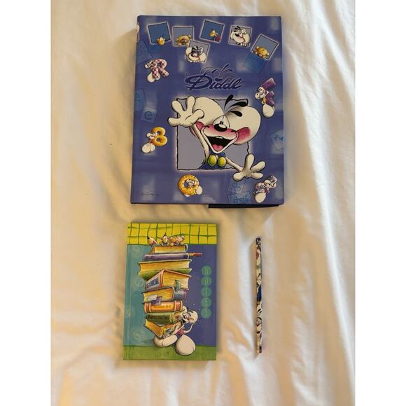 Diddl Mouse Binder Notebook Pencil Blue Stationery School Supplies European - Picture 1 of 9